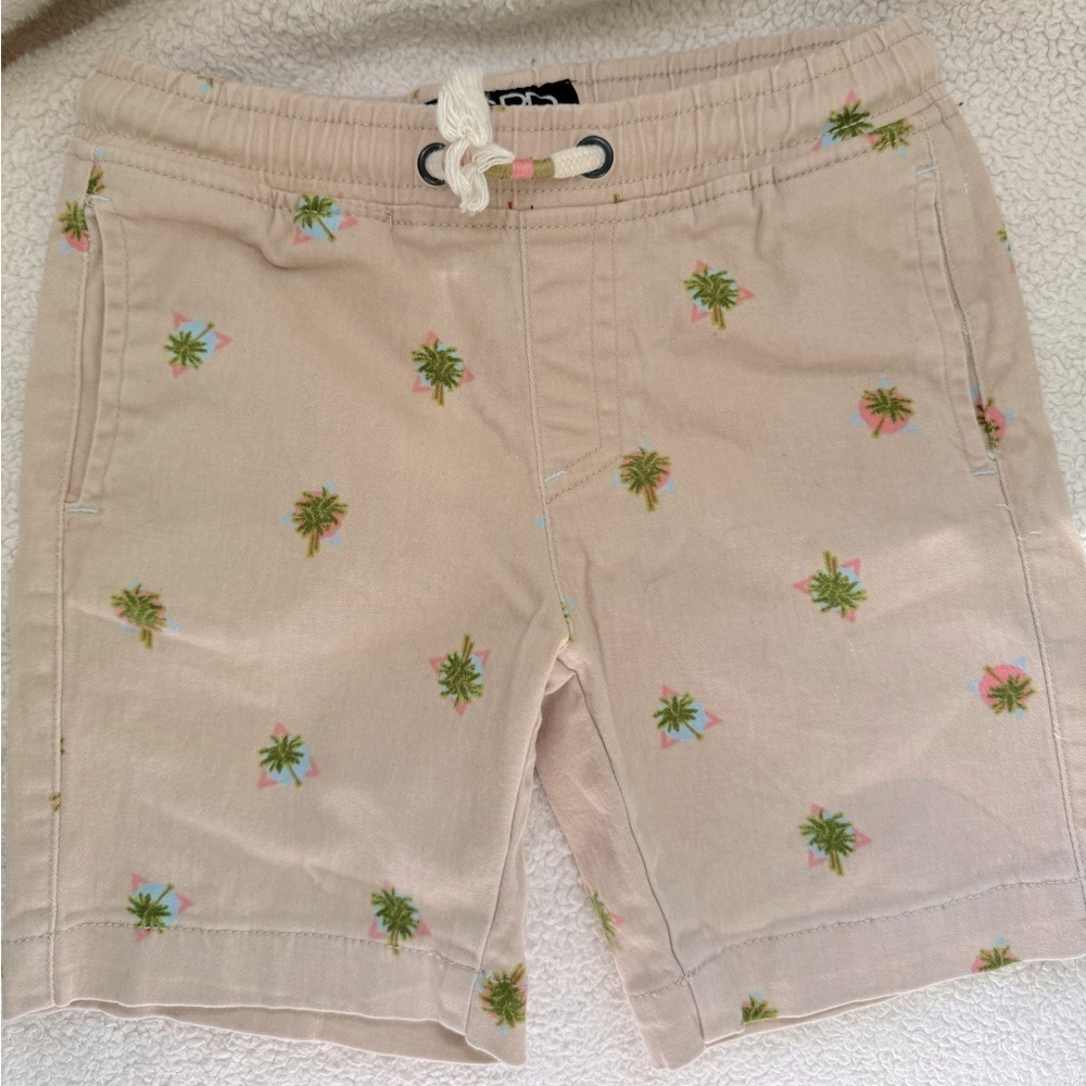 DCBD 5(M) Kids Khaki Shorts with Palm tree design Side slant pockets